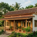 Rumah Sederhana Di Desa Dengan Ventilasi Terbuka