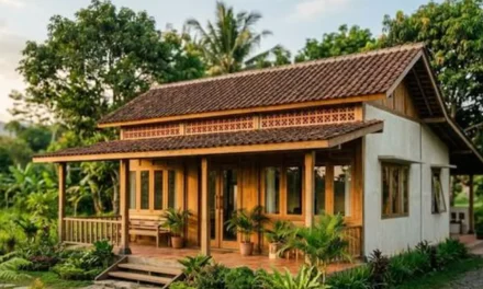 Rumah Sederhana Di Desa Dengan Ventilasi Terbuka